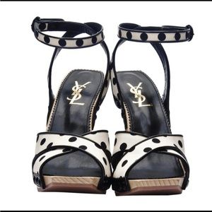 YSL Sandals - Black & White Tom Ford Era size 36